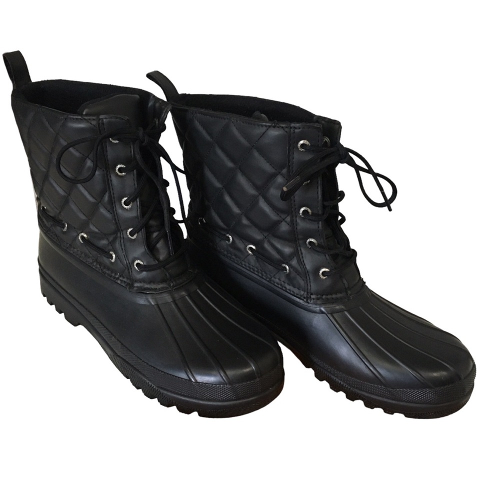 Sperry Black Waterproof Lace Up Warm Comfort Boots Shoes 10